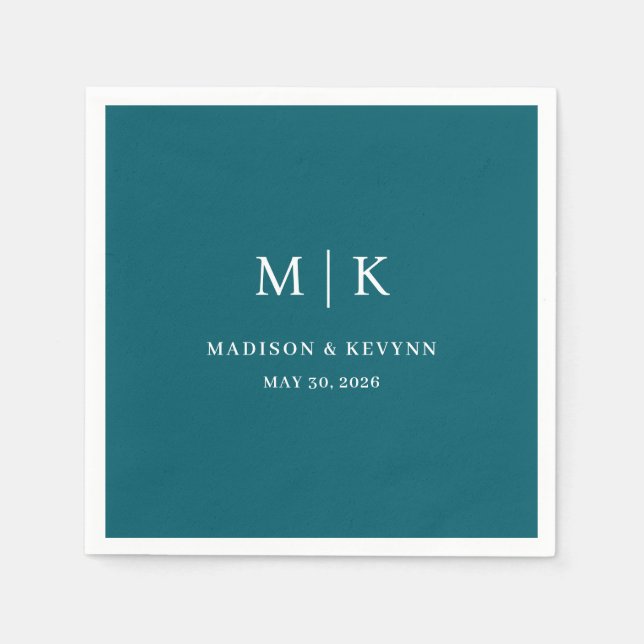 Serviette En Papier Minimal and Chic | Wedding Napkins (Devant)