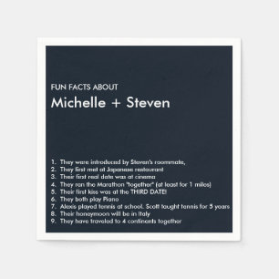 Serviette En Papier Minimal chic bleu foncé   FUN FACT MARIAGE
