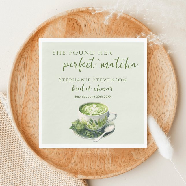 Serviette En Papier Minimal Elle a trouvé son thé matcha parfait pour  (Créateur téléchargé)