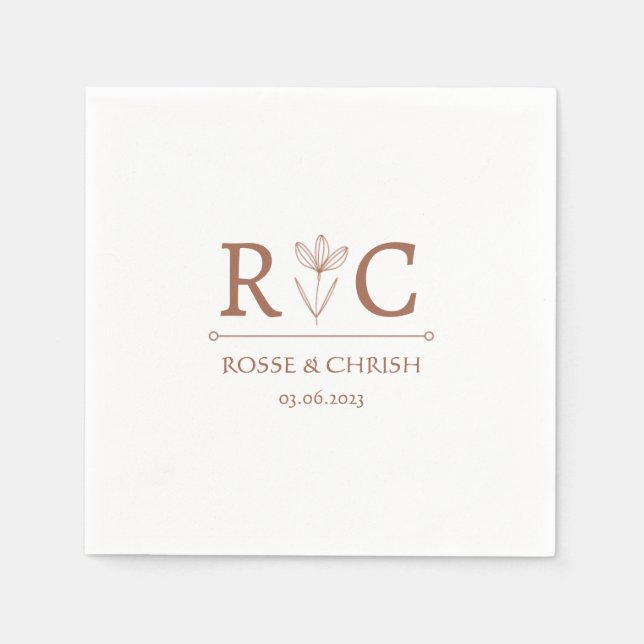Serviette En Papier Minimal et chic | MARIAGE (Devant)