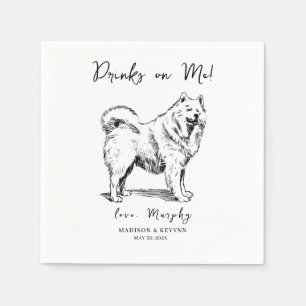 Serviette En Papier Minimal et chic Mariage de chien serviettes