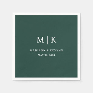 Serviette En Papier Minimal et chic Mariage noir et blanc