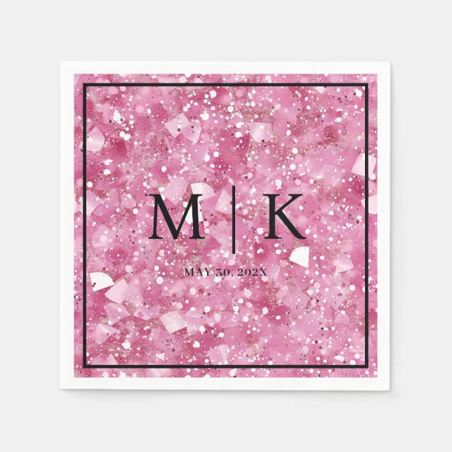 Serviette En Papier Minimal et chic | Mariage Parties scintillant Past (Devant)