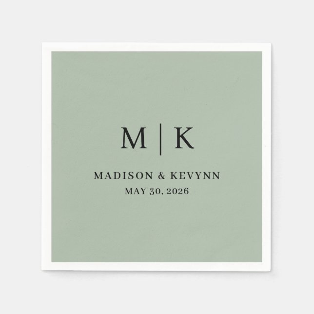 Serviette En Papier Minimal et chic | Napkins Mariage (Devant)