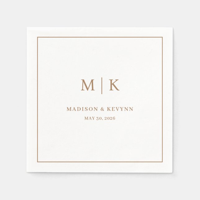 Serviette En Papier Minimal et chic | Napkins Mariage (Devant)