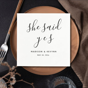 Serviette En Papier Minimal et chic Napkins Mariage