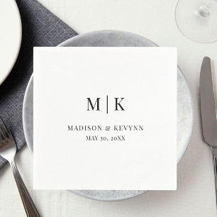 Serviette En Papier Minimal et chic Napkins Mariage