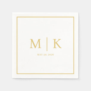 Serviette En Papier Minimal et chic Napkins Mariage