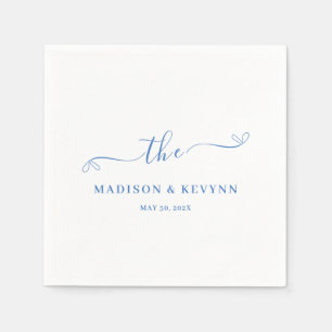 Serviette En Papier Minimal et chic Naples Mariage bleu