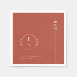 Serviette En Papier Minimal moderne | Serviettes Mariage Monogrammes