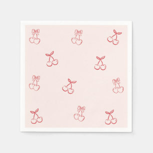 Serviette En Papier Minimalisme de contour de cerise