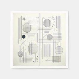Serviette En Papier Minimalisme Géométrique Art Linéaire