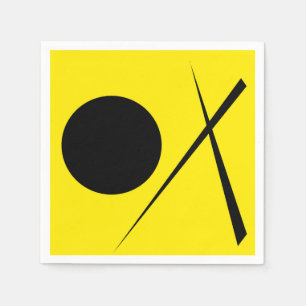 Serviette En Papier Minimalisme moderne Art Abstrait Jaune Noir