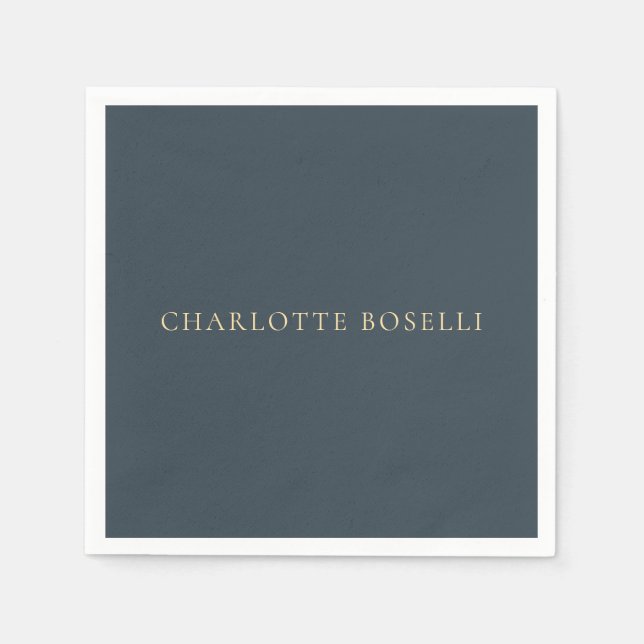 Serviette En Papier Minimalist Elegant Classical Professional Charcoal (Devant)