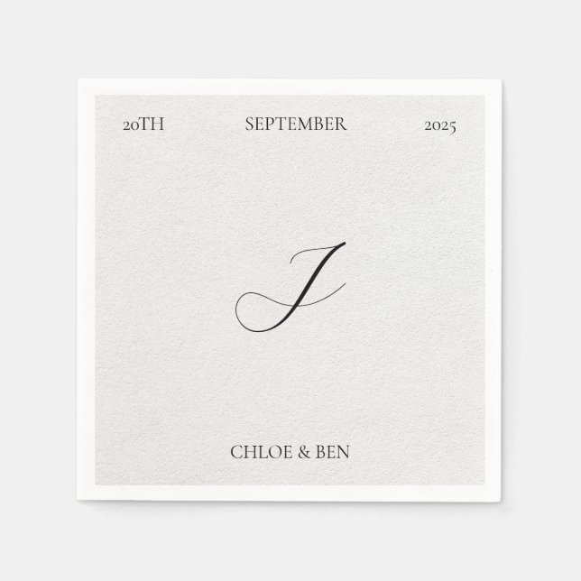 Serviette En Papier Minimalist, Personalized Napkins (Devant)