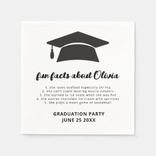 Serviette En Papier Minimaliste Fun Facts Grad Casquette Grad Graduati