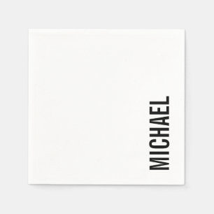 Serviette En Papier Minimaliste Moderne Personnalisé Nom