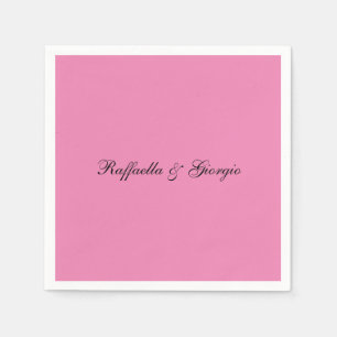 Serviette En Papier Minimaliste personnalisé customisé nom couleur ros