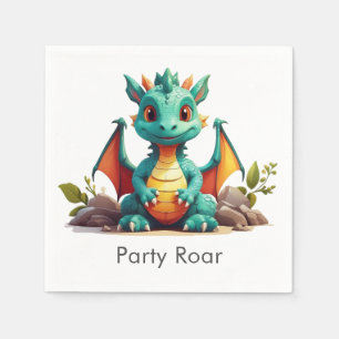 Serviette En Papier Mint Green Bébé Dragon Party Papier à rôtir servie