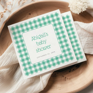 Serviette En Papier Mint Green En vichy Vérifier le Baby shower rustiq