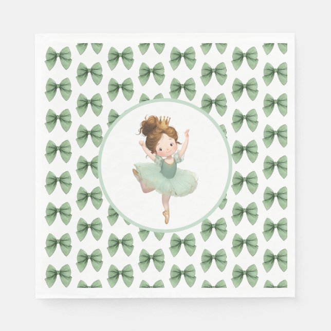 Serviette En Papier Mint Green Little Princess Ball Paper Napkin (Devant)