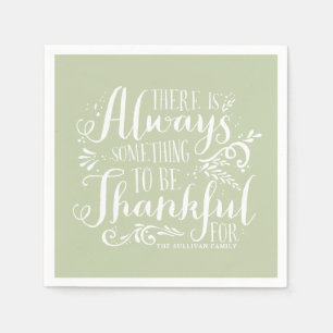 Serviette En Papier Mint Green toujours remercier Citation Thanksgivin