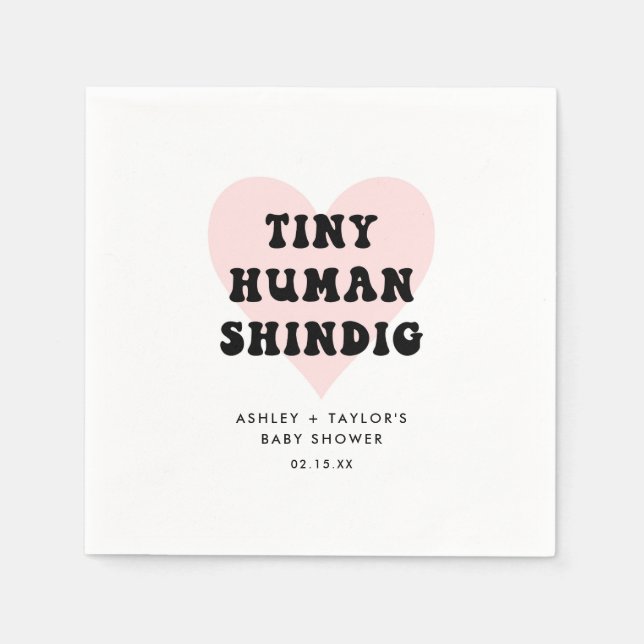 Serviette En Papier Minuscule Baby shower moderne Humain Shindig (Devant)