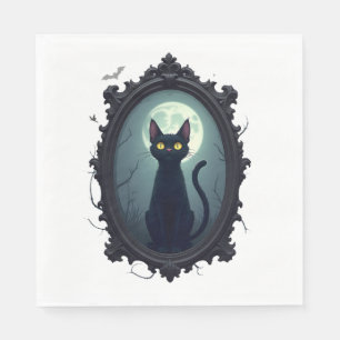 Serviette En Papier Miroir de chat hanté