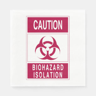 Serviette En Papier Mise en garde Biodanger