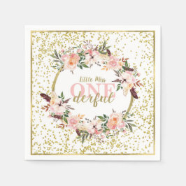 Serviette En Papier Miss ONEderful Anniversaire Napkin