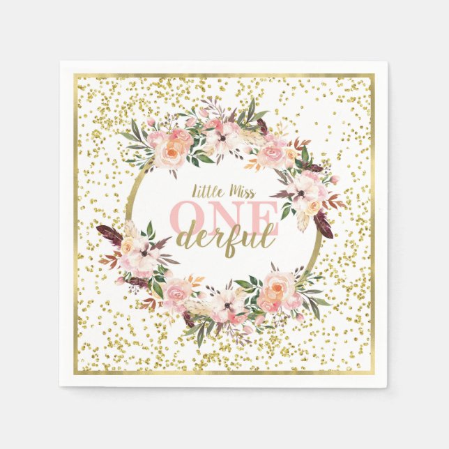 Serviette En Papier Miss ONEderful Anniversaire Napkin (Devant)