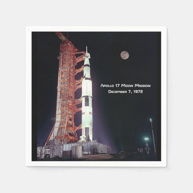 Serviette En Papier Mission Apollo 17 Moon (Devant)