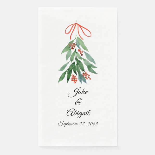 Serviette En Papier Mistletoe personnalisé sur mesure Papier Noël Gue (Devant)
