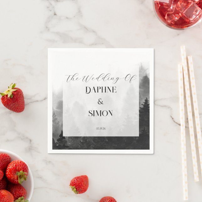 Serviette En Papier Misty Mountain Mariage (En situation)