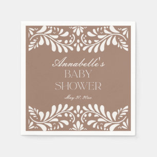 Serviette En Papier Mocha Brown Talavera Carrelage Baby shower Fiesta