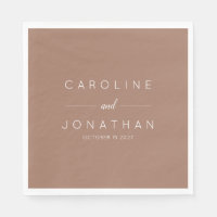 Mocha minimal moderne Script Brown Mariage personn