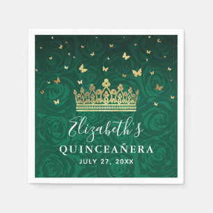 Serviette En Papier Modèle de carte d'anniversaire avec couronne éléga