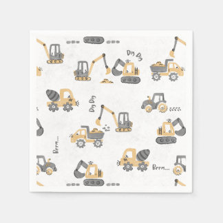 Serviette En Papier Modèle de construction de fouilleur jaune Petit co