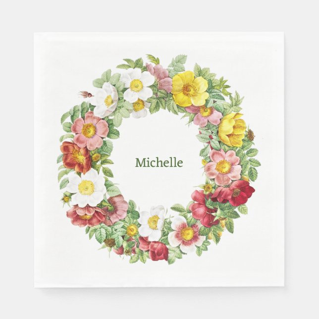 Serviette En Papier Modèle de germes floraux au printemps (Devant)