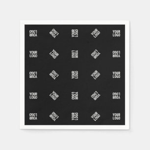 Serviette En Papier Modèle de Motif Logo moderne unique   Black