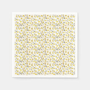 Serviette En Papier Modèle de pâquerettes élégant moderne jaune blanc