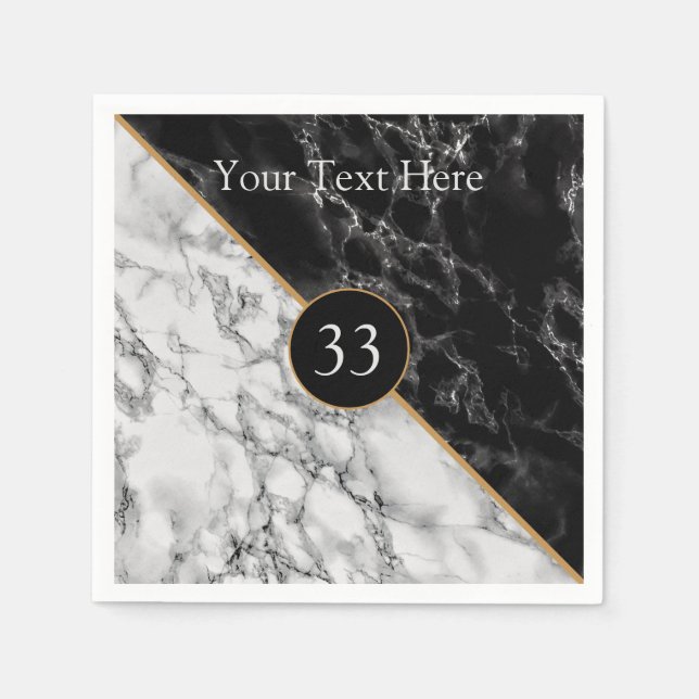 Serviette En Papier Modèle de serviettes d'anniversaire ou d'anniversa (Devant)