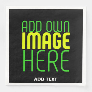 SERVIETTE EN PAPIER MODÈLE DE TEXTE D'IMAGE NOIRE SIMPLE ET MODERNE