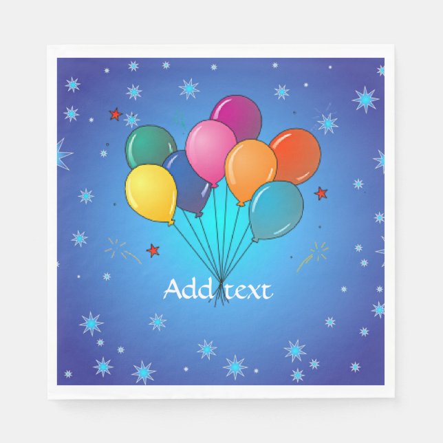 Serviette En Papier Modèle des ballons de fête (Devant)