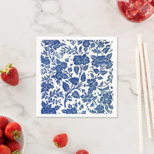 Serviette En Papier Modèle floral bleu