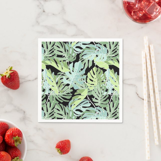 Serviette En Papier Modèle floral de la jungle (En situation)