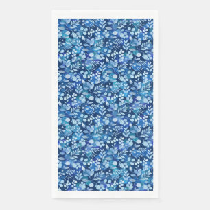 Serviette En Papier Modèle floral flottant 01.Blue DBlue BG