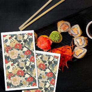 Serviette En Papier Modèle floral japonais Ukiyo-E Art