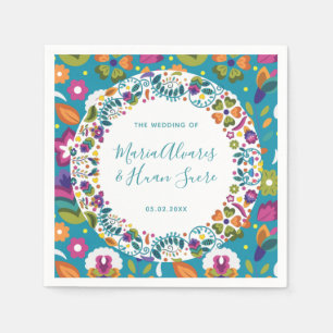 Serviette En Papier Modèle floral Mariage mexicain personnalisé