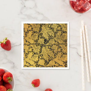 Serviette En Papier Modèle Floral Or Fleur orientale